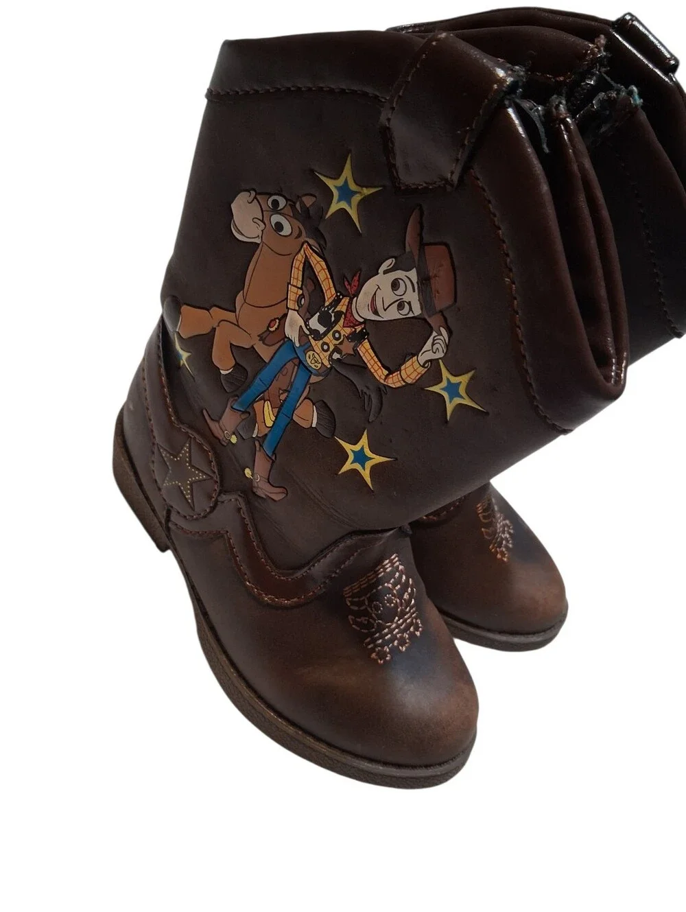 Disney Pixar Toy Story Woody Cowboy Western Brown Boots Kids  Size 7